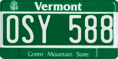 VT license plate OSY588