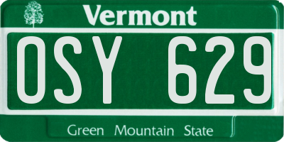 VT license plate OSY629