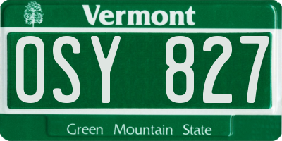 VT license plate OSY827
