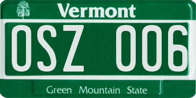VT license plate OSZ006