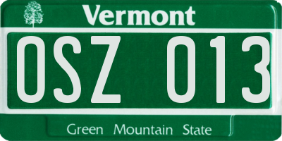 VT license plate OSZ013
