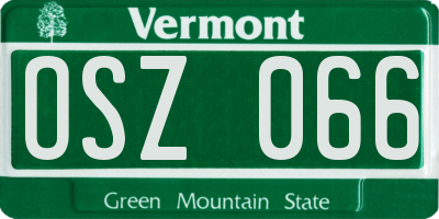 VT license plate OSZ066