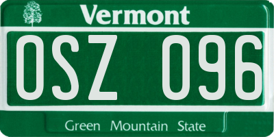 VT license plate OSZ096