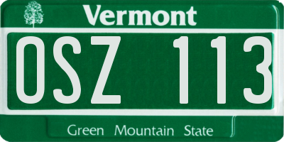 VT license plate OSZ113