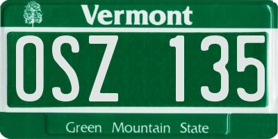 VT license plate OSZ135