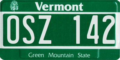 VT license plate OSZ142