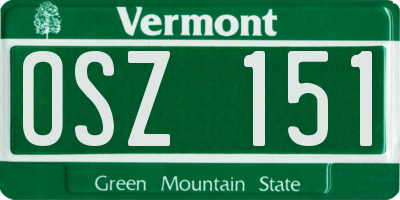 VT license plate OSZ151