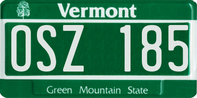 VT license plate OSZ185