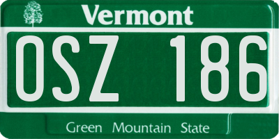 VT license plate OSZ186