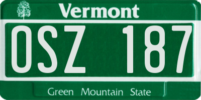 VT license plate OSZ187