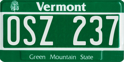 VT license plate OSZ237