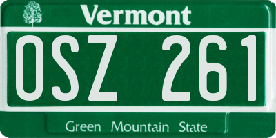 VT license plate OSZ261