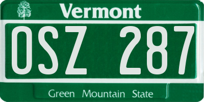 VT license plate OSZ287