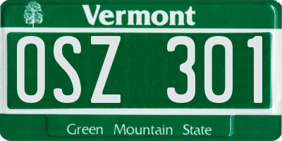 VT license plate OSZ301