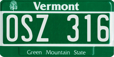 VT license plate OSZ316