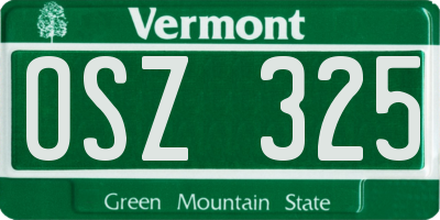 VT license plate OSZ325