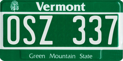VT license plate OSZ337