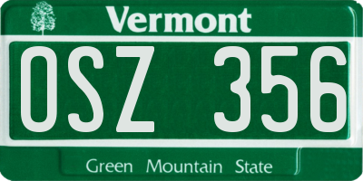 VT license plate OSZ356