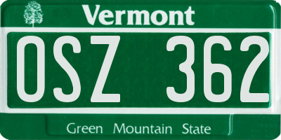 VT license plate OSZ362