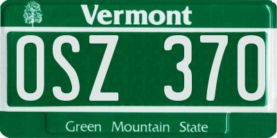 VT license plate OSZ370