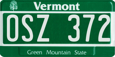 VT license plate OSZ372