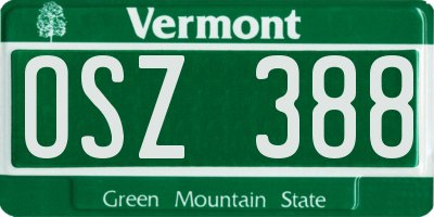 VT license plate OSZ388