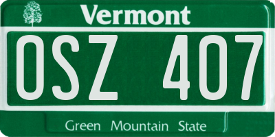 VT license plate OSZ407