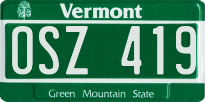 VT license plate OSZ419