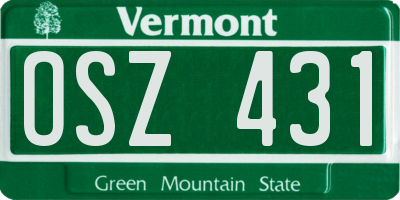 VT license plate OSZ431
