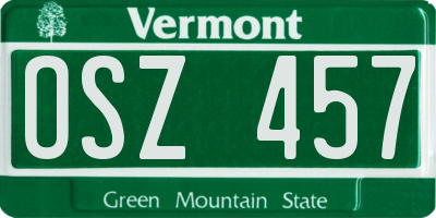 VT license plate OSZ457