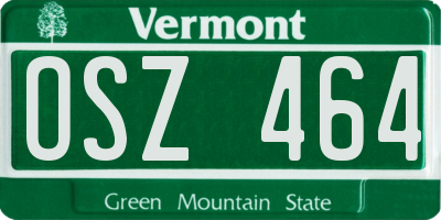 VT license plate OSZ464