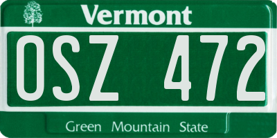 VT license plate OSZ472