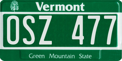 VT license plate OSZ477