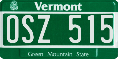 VT license plate OSZ515