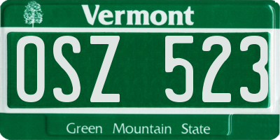 VT license plate OSZ523