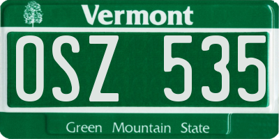 VT license plate OSZ535
