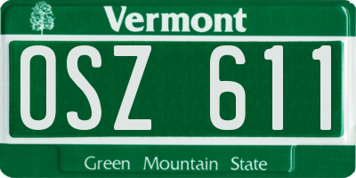 VT license plate OSZ611