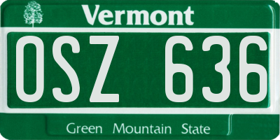 VT license plate OSZ636