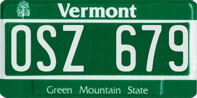 VT license plate OSZ679
