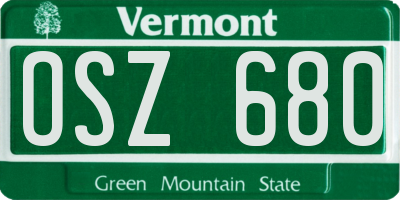 VT license plate OSZ680