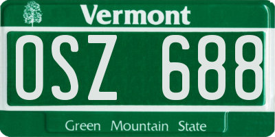 VT license plate OSZ688
