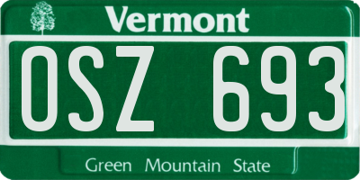 VT license plate OSZ693