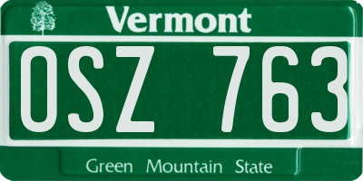 VT license plate OSZ763