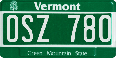 VT license plate OSZ780