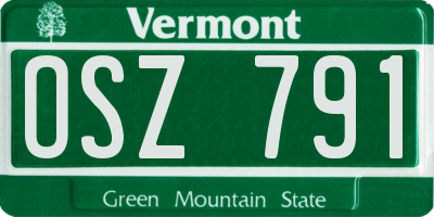 VT license plate OSZ791