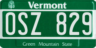 VT license plate OSZ829