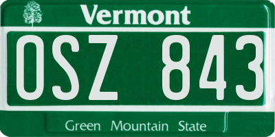 VT license plate OSZ843