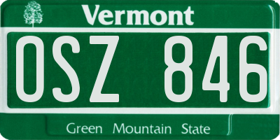 VT license plate OSZ846