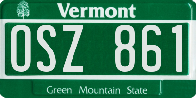 VT license plate OSZ861