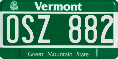 VT license plate OSZ882